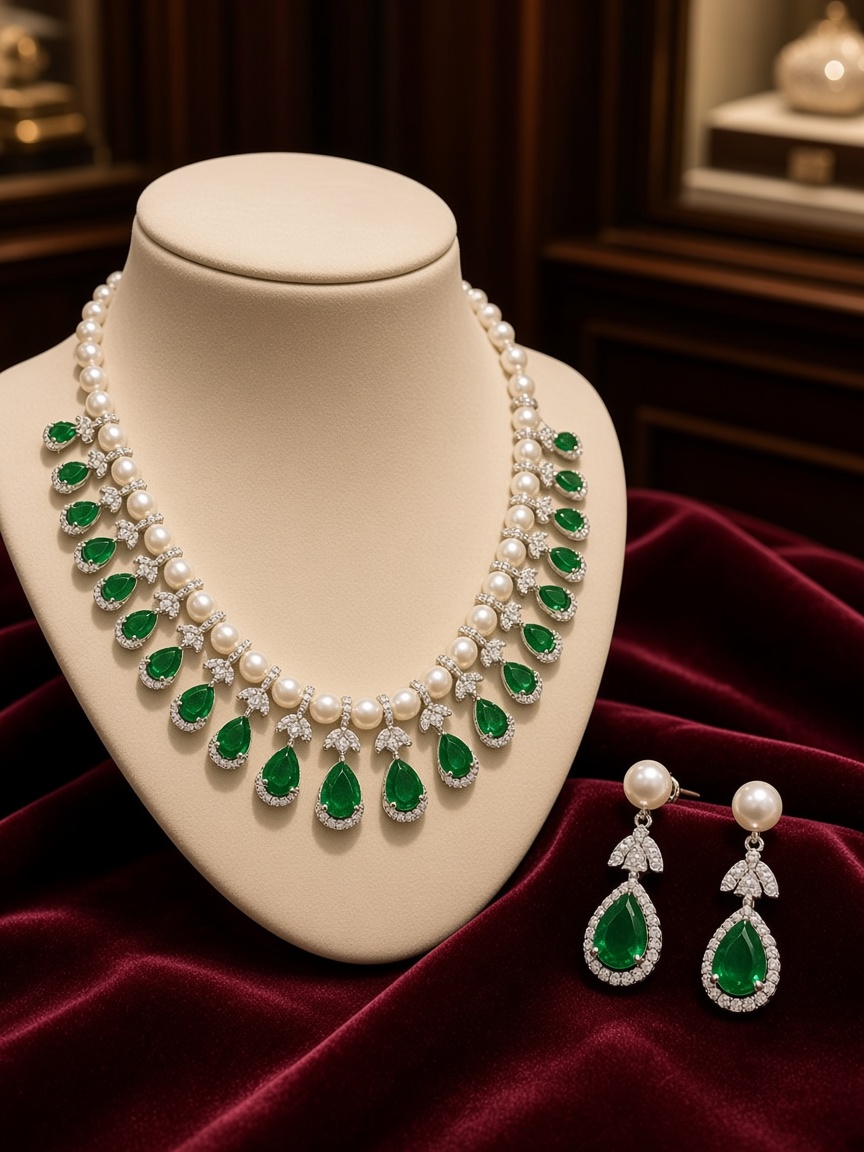 Emerald Pearl Set
