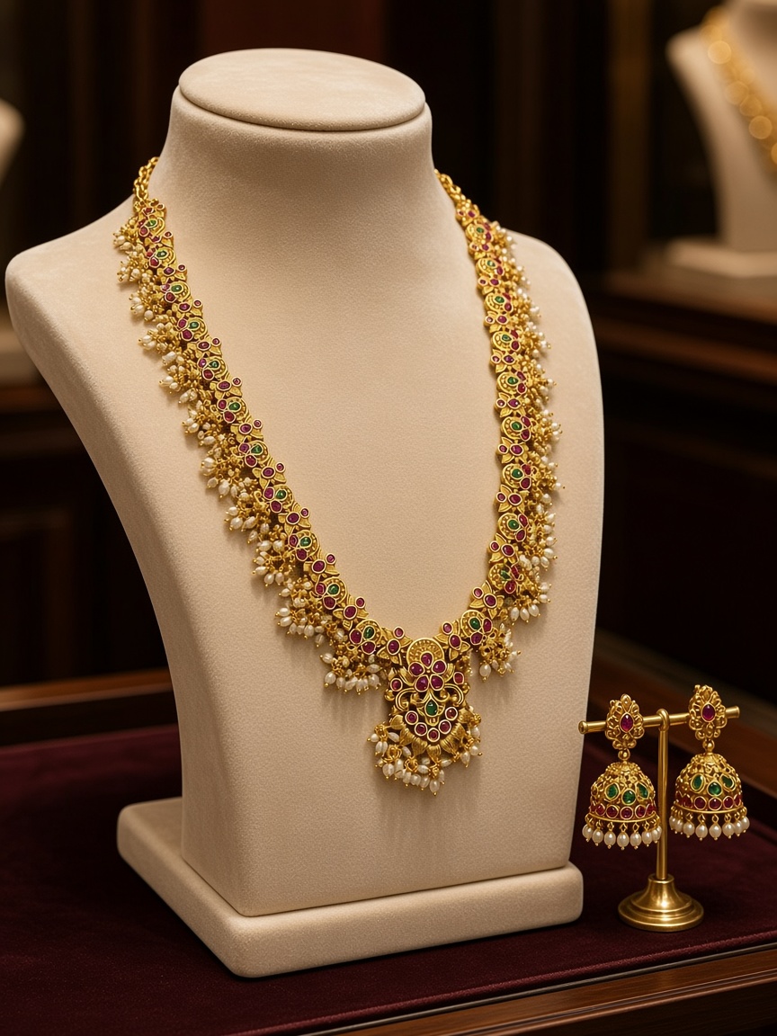 Temple gold necklace